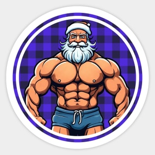 Muscled Santa Claus Sticker